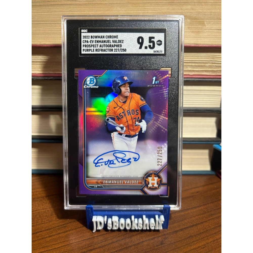 Enmanuel Valdez 2022 Bowman Chrome Auto Purple Refractor RC 22/50 CPA-EV SGC 9.5